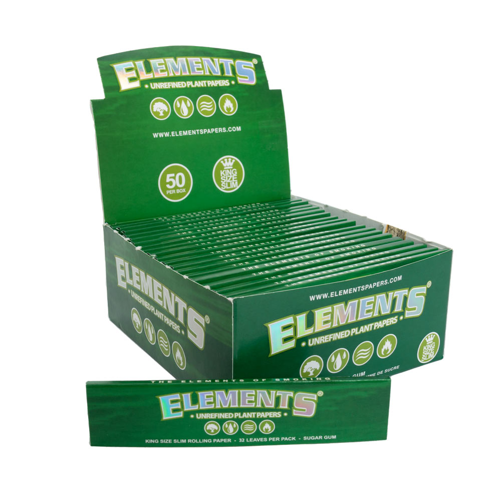Elements Green King Size Thin Rice Rolling Papers Wholesale