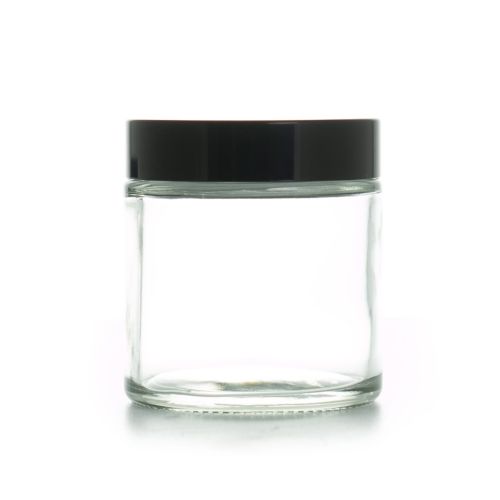 4oz 120ml Clear Glass Container Jar with Black Lid
