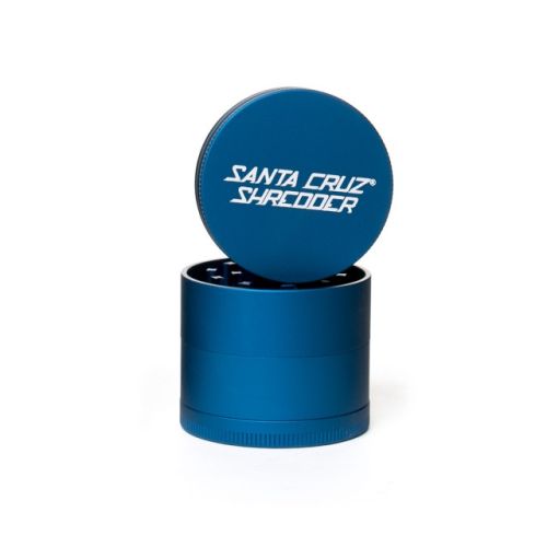 Medium 4 Piece Matte Herb Grinders by Santa Cruz Shredder-Blue