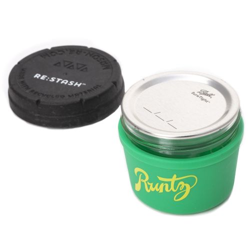 Green & Yellow 4oz Runtz Mason Stash Jar by RE:STASH