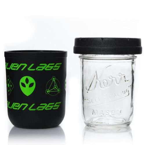 Black & Green 8oz AlienLabs Mason Stash Jar by RE:STASH