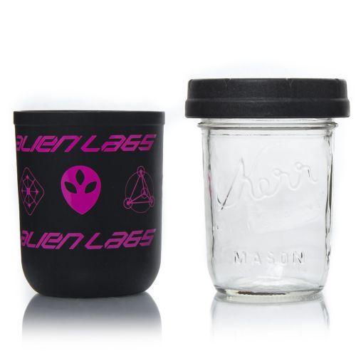 Black & Pink 8oz AlienLabs Mason Stash Jar by RE:STASH