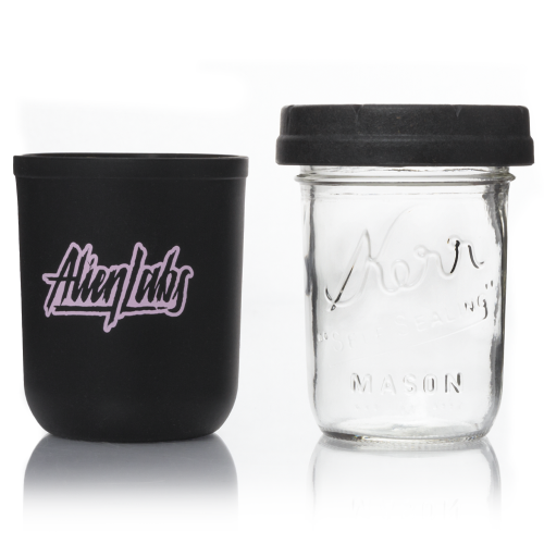 LITT Stash Jars Pack of 2 Aluminum Container for Herb Storage Air Tight Screw Caps 9cm and 6.5cm, Black Herb On The Go 