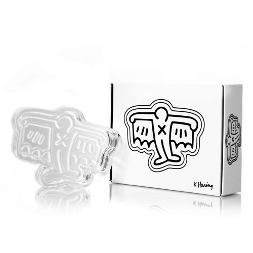 Man Bat Crystal Glass Ashtray / Catchall by Keith Haring