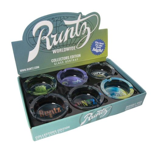 Assorted Worldwide Collectors Edition Glass Ashtrays By Runtz