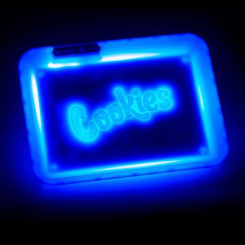 Glow Tray x Cookies (Blue) LED Rolling Tray by Glow Tray	