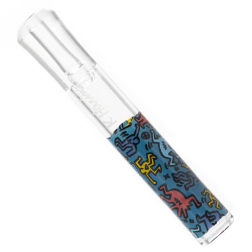 Blue Glass Taster Pipe by Keith Haring