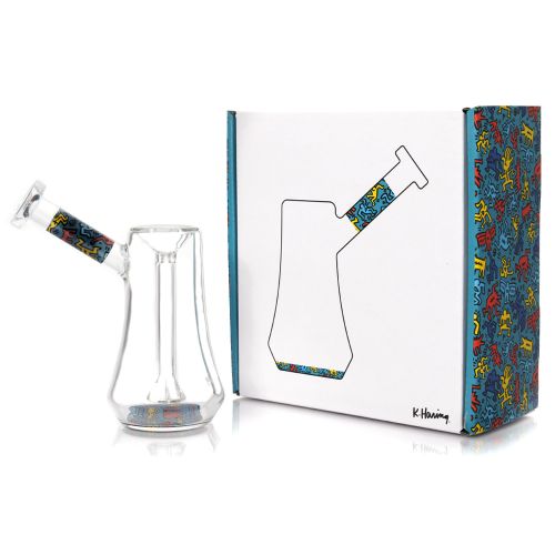 Blue Glass Bubbler by Keith Haring