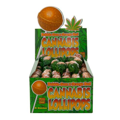 Bubble Gum x Orange Bud Cannabis lollipops by Dr. Green Love