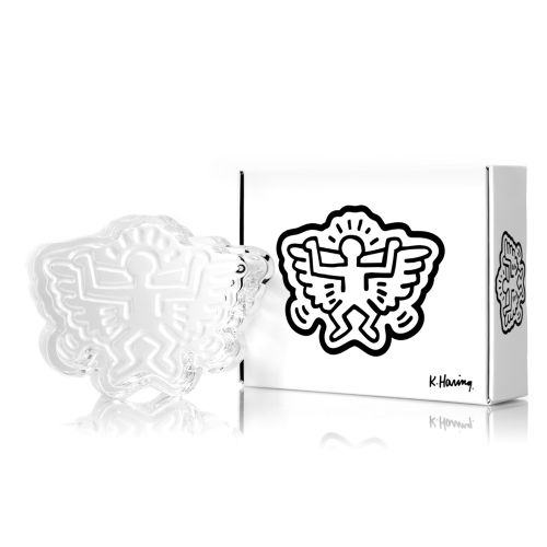 Angel Wings Crystal Glass Ashtray / Catchall by Keith Haring