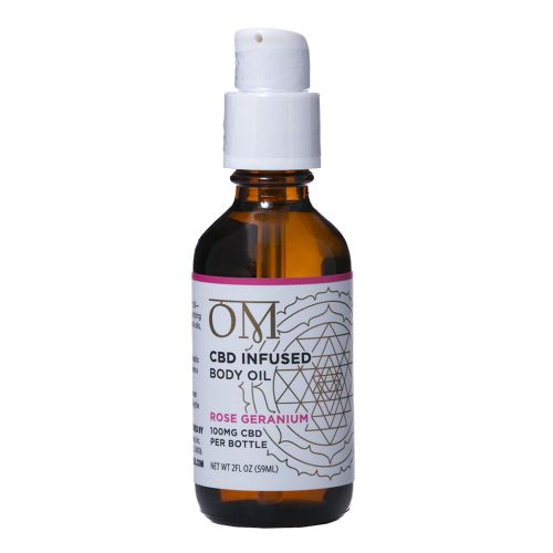 Rose & Geranium 100mg CBD Body Oil by OM Wellness