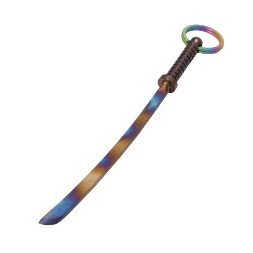 Titanium Tiger Stripe Samurai Sword Dab Tool by Pure Sativa 