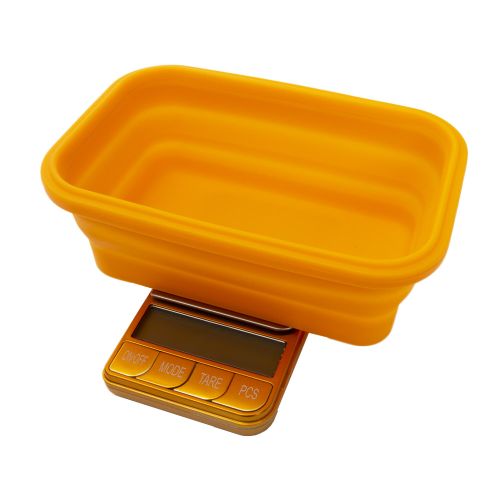 Omega Collapsible Silicone Bowl Digital Scales - (Platinum Collection) by Kenex - Orange