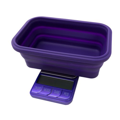 Omega Collapsible Silicone Bowl Digital Scales by Kenex - Purple