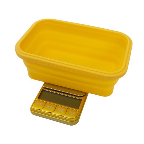 Omega Collapsible Silicone Bowl Digital Scales - (Platinum Collection) by Kenex - Yellow