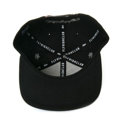 Fly High Club Full Script Logo Snapback Hat (Black/Grey)