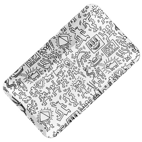 Black & White Glass Rolling Tray by Keith Haring