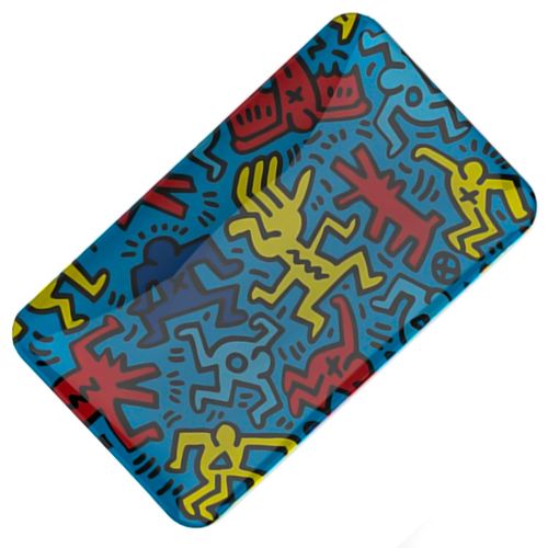 Blue Glass Rolling Tray by Keith Haring