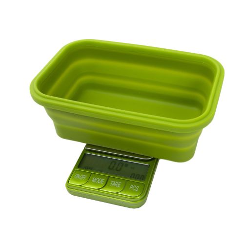 Omega Collapsible Silicone Bowl Digital Scales by Kenex - Green