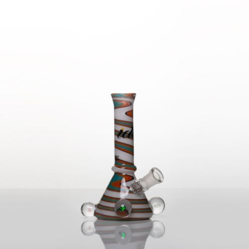 Small Fiesta Worked Tube Rig with Opals 10mm Female Joint by iDab Glass