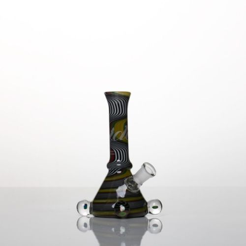 Small Jail House Worked Tube Rig with Opals 10mm Female Joint by iDab Glass