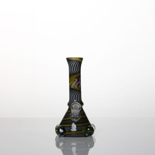 Small Jail House Worked Tube Rig with Opals 10mm Female Joint by iDab Glass
