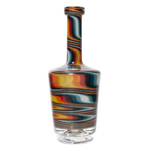 Fire ZigZag Custom Henny Bottle Peak Glass by Idab Glass