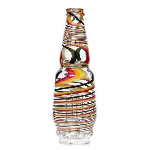 Rasta Striped Peak Glass by Idab Glass