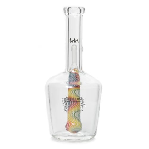 Small Rainbow Worked Stem Bottle Rig 10mm Female Joint by iDab Glass