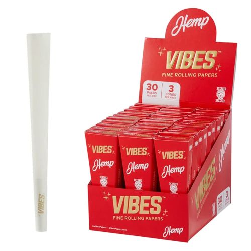 Vibes Cones Coffin Pack King Size Hemp (Red)