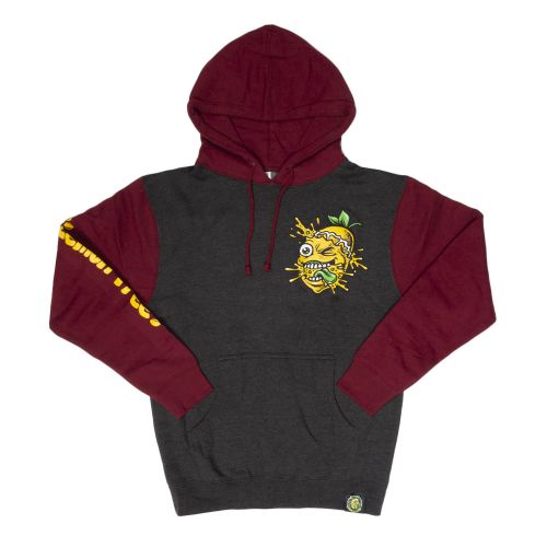 Splat Pullover Hoodie In Grey / Maroon by Lemon Life SC