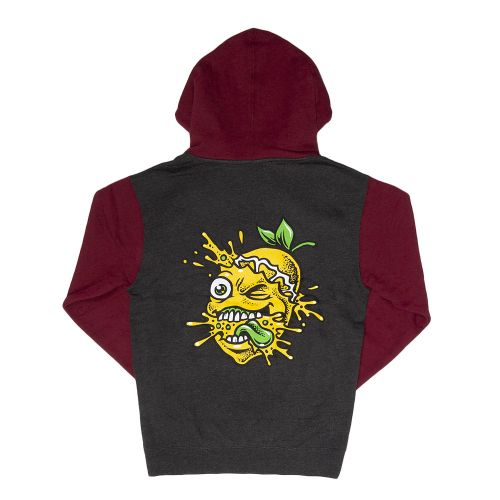 Splat Pullover Hoodie In Grey / Maroon by Lemon Life SC