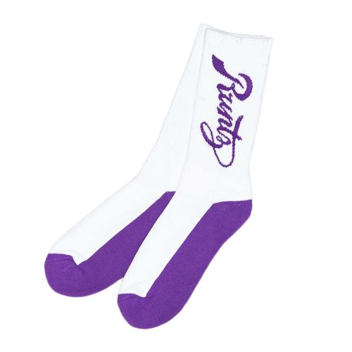 Runtz Premium Crew Socks - White & Purple