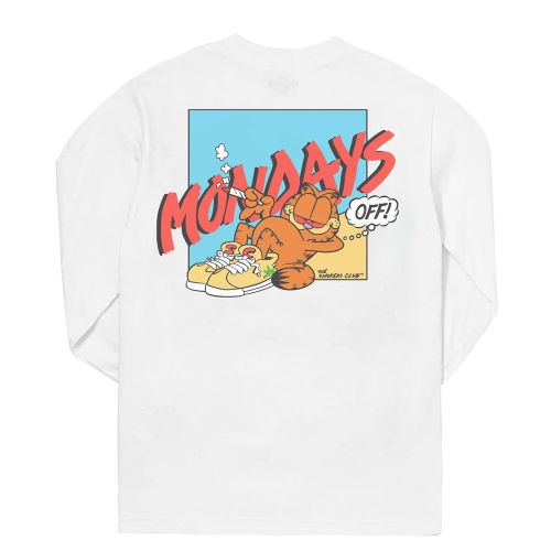 Mondays Off Long Sleeve Tee by The Smoker's Club - White