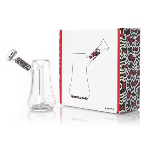 Multi Colour Glass Bubbler by Keith Haring