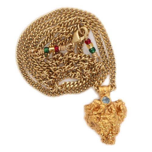 24k Gold OG Kush Bud Necklace with Topaz by Ras Boss 