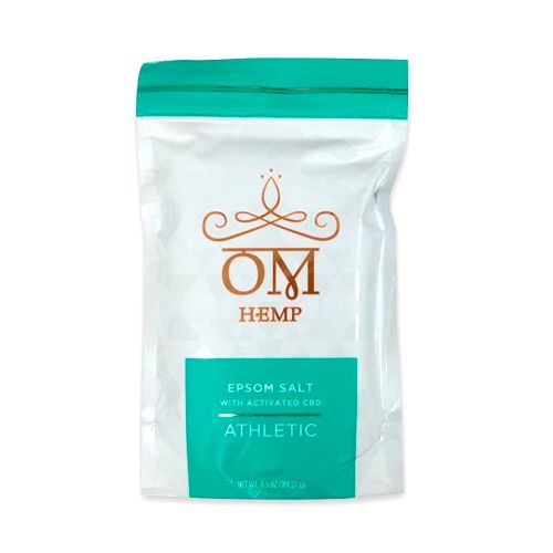 Athletic - Peppermint, Camphor & Eucalyptus Epsom Bath Salts with Activated CBD from Om Wellness