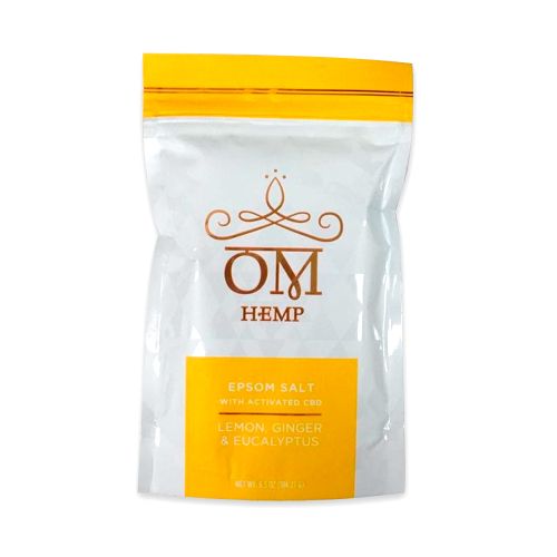 Lemon, Ginger & Eucalyptus Epsom Bath Salts with Activated CBD from Om Wellness