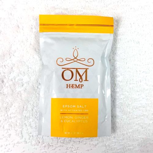 Lemon, Ginger & Eucalyptus Epsom Bath Salts with Activated CBD from Om Wellness