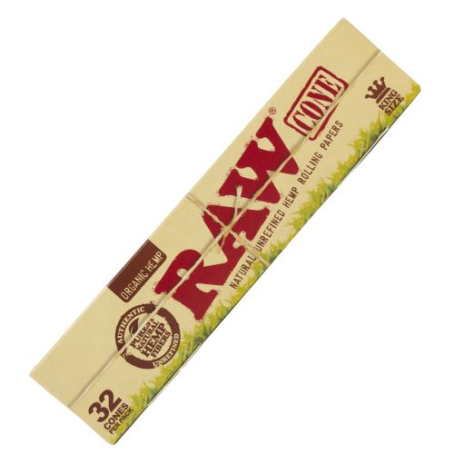 RAW Organic Hemp KingSize Pre-Rolled Cones Box 