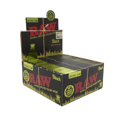 RAW Black Organic Hemp King Size Slims - Rolling Papers