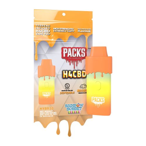 Packs by Packwoods H4CBD Disposable Vape Rainbow Sorbet