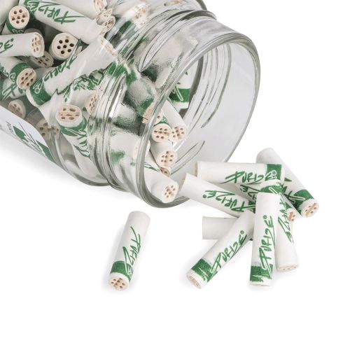 Purize Conical Xtra Slim Activated Charcoal Filter Tips Jar 120 Pieces