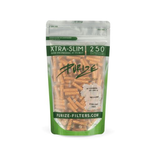 Xtra Slim Filter Tips Bags With Activated Charcoal by Purize 250pcs