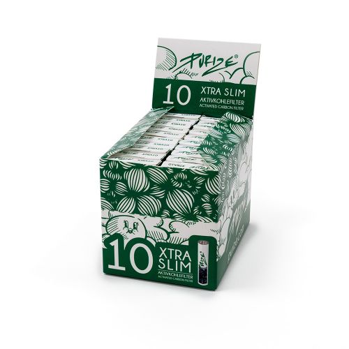 Purize Xtra Slim Filter Tips With Activated Charcoal 20 packs