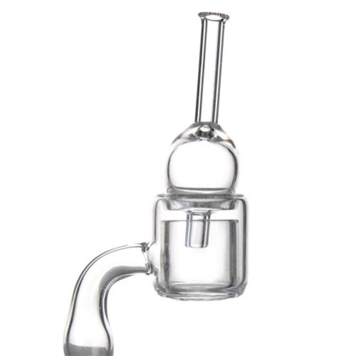 Quartz Glass Thermal Banger with Quartz Bubble Carb Cap by Ghetto Bangers