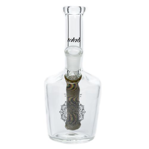 Small Rasta Worked Stem Bottle Rig 10mm Female Joint by iDab Glass