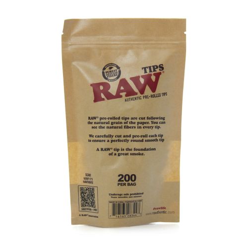 200 x Pre-Rolled Tips by RAW