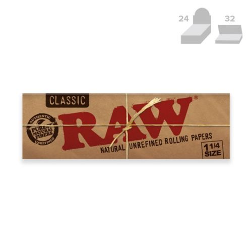 RAW Classic 1 1/4 Natural Rolling Papers (50/Papers, 24/Box)