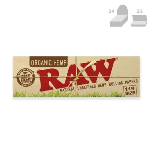 RAW Organic Hemp Connoisseur 1 1/4 with Tips Natural Rolling Paper (33/Papers, 24/Box)